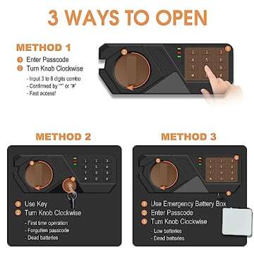 3.0 Cubic Feet Large Safes for Home Use Fire and Water proof, Digital Security Safe with Key and Combination, Home Safes Water and Fireproof for Firearm Medicine Money Valuables