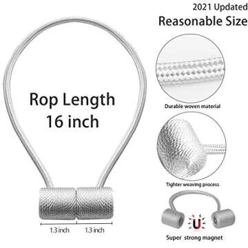 XDerlin Curtain Tiebacks Clips VS Strong Magnetic Tie Band Home Office Decorative Drapes Weave Holdb...