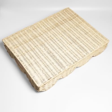 Scalloped Rattan Tray for Stylish Home Serving Needs