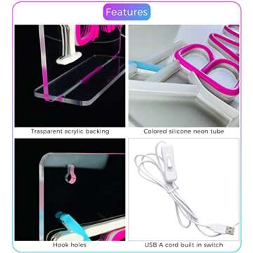 Cocktails Bar Sign LED Neon Light for Home Bar and Parties