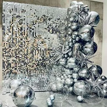 COKAOBE Silver Shimmer Wall Backdrop for Stunning Events
