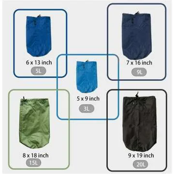 Frelaxy Ultralight Stuff Sack Set for Travel & Hiking