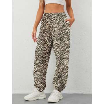 Eutten Women's Leopard Print Sweatpants for Trendy Comfort
