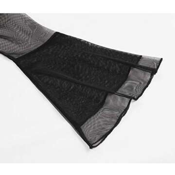 Gothic Keyhole Mesh Bell Sleeve Cocktail Dress for Women