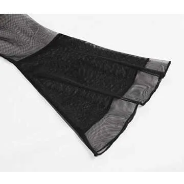 Gothic Keyhole Mesh Bell Sleeve Cocktail Dress for Women