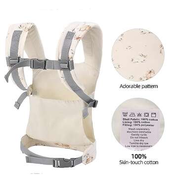 Baby Doll Carrier Front and Back Baby Doll Accessories Backpack Kid Toddlers Play Toy Baby Carriers for Babydoll Pretend with Adjustable Straps for Little Girls (Rabbit Eggs)