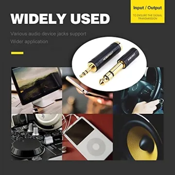 3.5mm to 6.35mm Stereo Pure Copper Adapter - 2-Pack