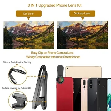 Upgraded 3 in 1 Phone Camera Lens Kit for All Smartphones