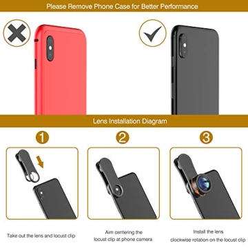 Upgraded 3 in 1 Phone Camera Lens Kit for All Smartphones