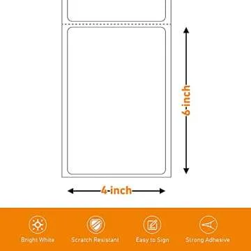 RONGTA 4x6 Thermal Fanfold Shipping Labels - 500 PCS