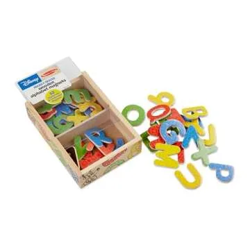 Melissa & Doug Disney Mickey and Friends Wooden Alphabet Magnets - 52 Uppercase and Lowercase Letters