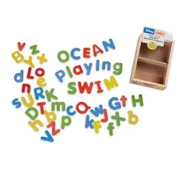 Melissa & Doug Disney Mickey and Friends Wooden Alphabet Magnets - 52 Uppercase and Lowercase Letters