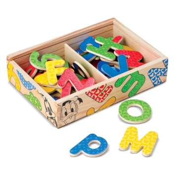 Melissa & Doug Disney Mickey and Friends Wooden Alphabet Magnets - 52 Uppercase and Lowercase Letters
