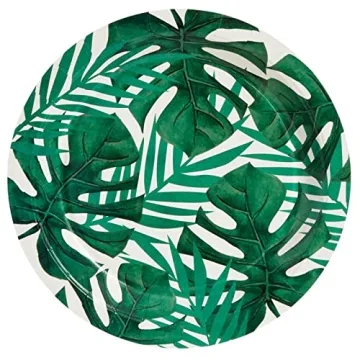 Tropical Paper Plates for Summer Parties - 80-Pack