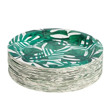 Tropical Paper Plates for Summer Parties - 80-Pack