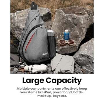 OutdoorMaster Sling Bag, Hiking Daypack, Crossbody Shoulder Chest Urban Outdoor Travel Backpack for Women & Men