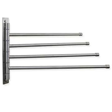 Swivel Towel Rack - Stainless Steel Swing Out Towel Bar - Space Saving Swinging Towel Bar for Bathroom - Wall Mounted Towel Holder Organizer with 4 Arms- Easy To Install - Brushed Finish (17"X10")