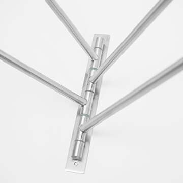 Swivel Towel Rack - Stainless Steel Swing Out Towel Bar - Space Saving Swinging Towel Bar for Bathroom - Wall Mounted Towel Holder Organizer with 4 Arms- Easy To Install - Brushed Finish (17"X10")