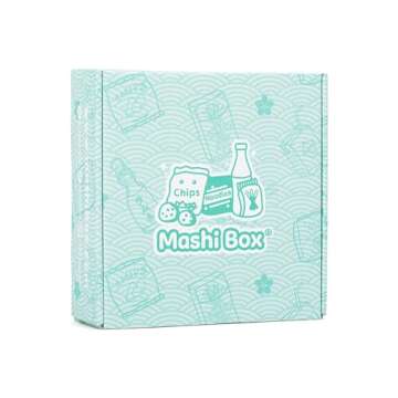 Mashi Box Asian Dagashi Snack Surprise Mystery Box 25 Pieces w/ 3 FULL SIZE Items Including Drink, Instant Noodle, Assortment of Chinese, Korean, Japanese Sweet and Savory Snacks, Candy, Food