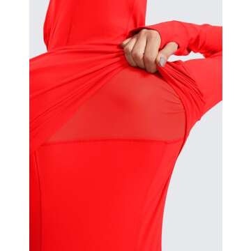 CRZ YOGA Butterluxe Womens Hooded Workout Jacket Athletic Running Zip Up with Back Mesh Vent and Thumb Holes Dark Red X-Small