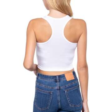 Racerback Crop Tank Tops - Stylish Cotton Comfort