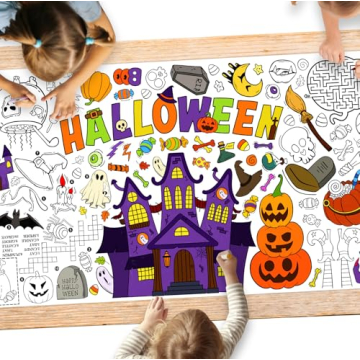 Halloween Activity Poster - Customizable 31.5 x 72 Inch Banner/Table Cover for Festive Fun
