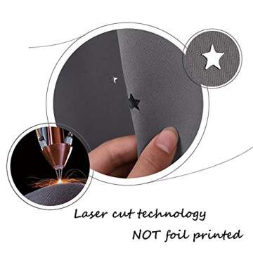 NICETOWN Hollow Star Blackout Curtain - Magic Night Sky Twinkle Star Nap Time Essential Kids Bedroom Window Curtain Drapery for Kids Room/Baby Nursery (Grey, 1 Panel, W52 x L63-inches)