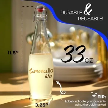 Nevlers Elegant 33 Oz Swing Top Glass Bottles Set