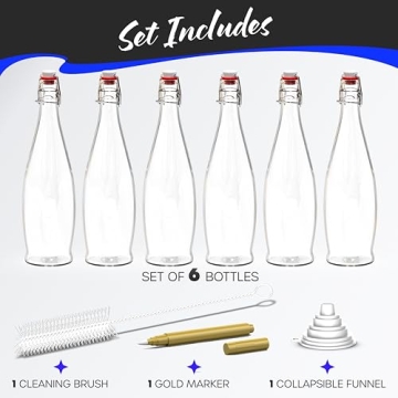 Nevlers Elegant 33 Oz Swing Top Glass Bottles Set