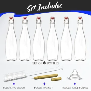 Nevlers Elegant 33 Oz Swing Top Glass Bottles Set