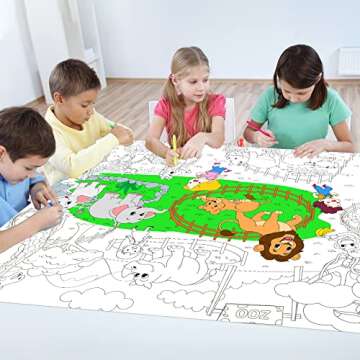 Zoo Animal Giant Coloring Poster for Kids Activities