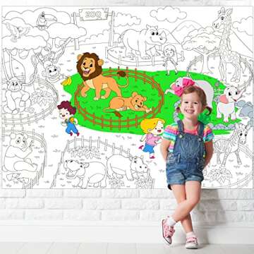 Zoo Animal Giant Coloring Poster for Kids Activities