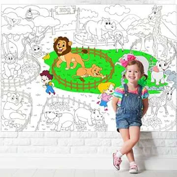 Zoo Animal Giant Coloring Poster for Kids Activities