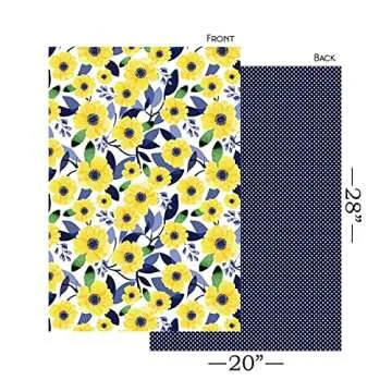 ECOARTTE Yellow Floral Wrapping Paper Set for Eco-Friendly Gifting