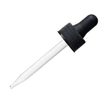 Auropack 30ml (1oz) Clear Boston Round Bottle with Glass Eye Dropper, Pack of 6