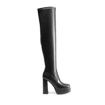 DREAM PAIRS Women's Platform Over The Knee Thigh High Boots Chunky High Heels Square Toe Long Fall Y...