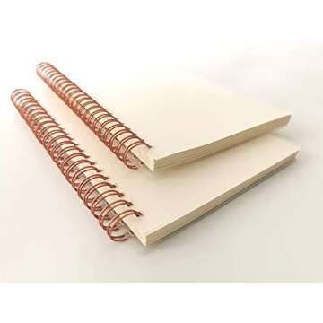 SPIRITMATE 2 Pack A5 Spiral Notebooks Hardcover 100g Thick Paper Dot/Ruled/Graph/Blank Journals,5.7 x 8.26inch, 70 Sheets/140 Pages Per Each Notebook (Blank)