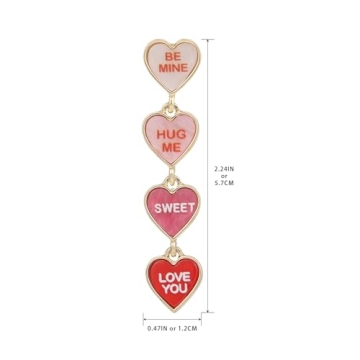 Madison Tyler Heart Pink Dangle Earrings for Women