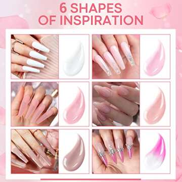 MODELONES Poly Nail Gel Kit Enhancement Builder Temperature Color Changing Acrylic Extension with Slip Solution Trial Professional Technician