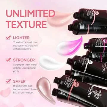 MODELONES Poly Nail Gel Kit Enhancement Builder Temperature Color Changing Acrylic Extension with Slip Solution Trial Professional Technician