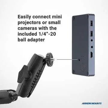 ARKON Mounts Remarkable Creator Pro+Plus Clamp Mount Content Creators & Hobbyists Phone Holder for Filming Secondary Tablet Holder LED Light Solid Clamp Fits Pad, iPhone, and More