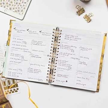 Day Designer 2021-2022 Academic Year Deluxe Weekly Planner, Life and Goal Planner, Black Stripe Hard...