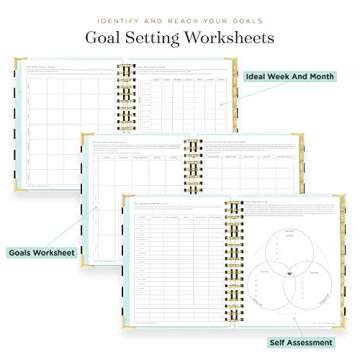 Day Designer 2021-2022 Academic Year Deluxe Weekly Planner, Life and Goal Planner, Black Stripe Hardcovers, Spiral Bound, 9" x 9.75" Overall