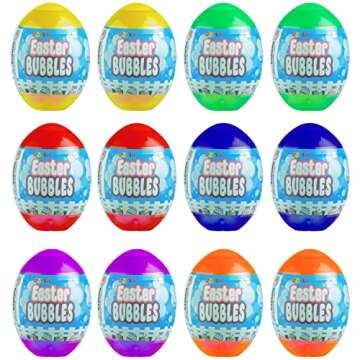 JOYIN 12 Easter Egg Bubbles Wands for Kids - Perfect for Egg Hunts and Party Favors