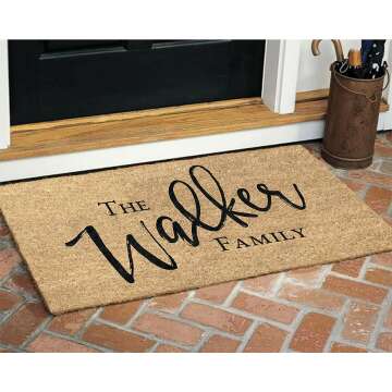 Personalized Coir Doormat - Custom Family Name
