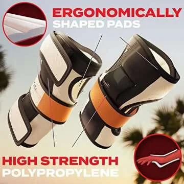 SKATEWIZ Adult Knee elbow Pads Roller Skate Pads Adult Women [6pc] SHIELD Size ML in Orange - Elbow ...