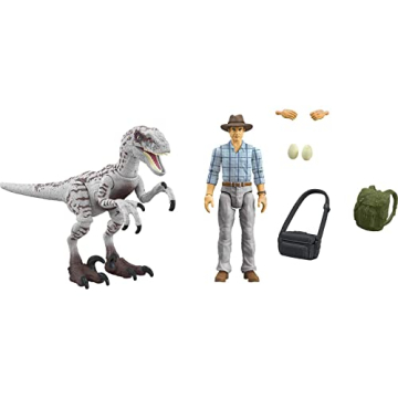 Mattel Jurassic World III Action Figure Set with Dr. Alan Grant