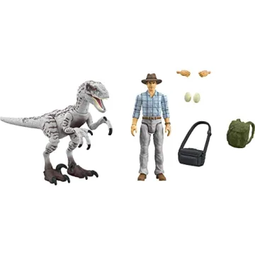 Mattel Jurassic World III Action Figure Set with Dr. Alan Grant