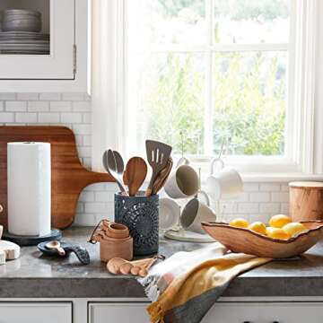 Esie Houzie Wood Measuring Cups and Spoons Set of 8, Handcrafted with Polish Finish - Natural Wooden for Dry Ingredients Baking Cooking, Kitchen accessories Gift