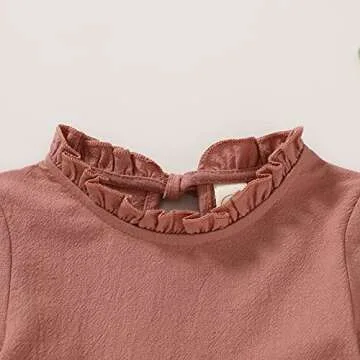 Toddler Kids Baby Girl Dress Lantern Long Sleeve Solid Color Casual Dresses Girls Fall Winter Outfit Clothes (12-18 Months, Deep Pink)